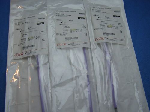 Lot of 3 Cook G11672 Check Flo Performer Intro Cath 18.0FR