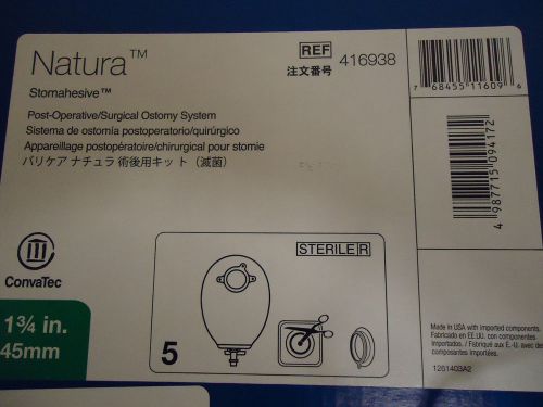 Box of 5 Convatec Natura Stomahesive Surgical Ostomy System 416938
