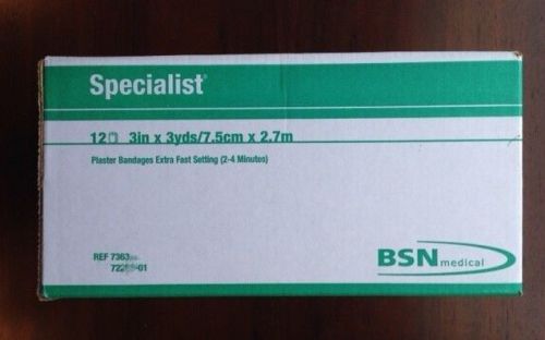BSN Medical Specialist Plaster Bandages 3&#034;x3yard 12 per box #7363 NEW Extra Fast