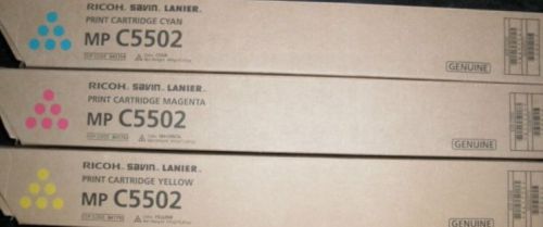 Ricoh Savin Lanier OEM Print Cartridges C4502_C5502- Cyan, Magenta, Yellow