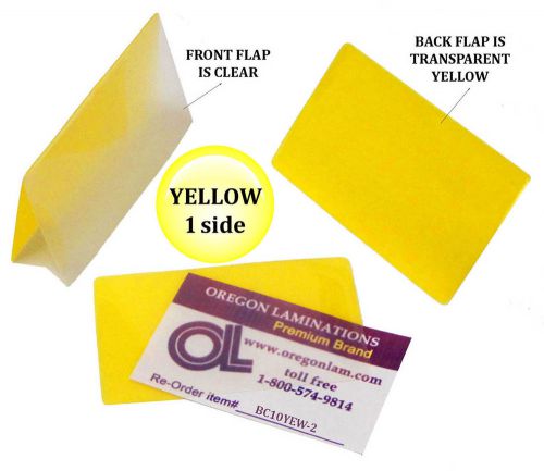 Qty 200 yellow/clear business card laminating pouches 2-1/4 x 3-3/4 lam-it-all for sale
