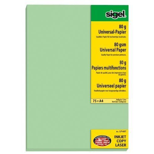 Sigel LP607 Universal Papers Vibrant Colours, light green, 80 gsm, A4, 75 sheets