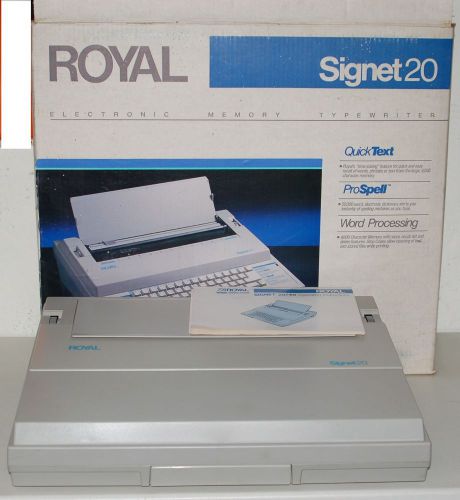 ROYAL Signet 20 Electronic Memory Typewriter QuickText ProSpell Word Processing