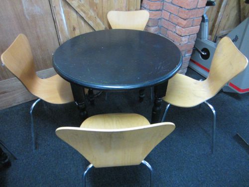 Round Reception Table and 4x Chairs - For Office / Reception / Gym / Studio /Bar