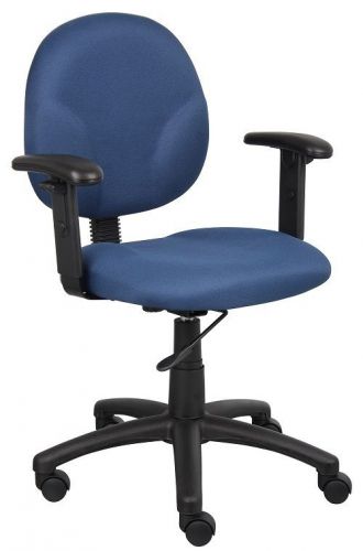 B9091 BOSS BLUE FABRIC DIAMOND OFFICE/COMPUTER TASK CHAIR WITH ADJUSTABLE ARMS
