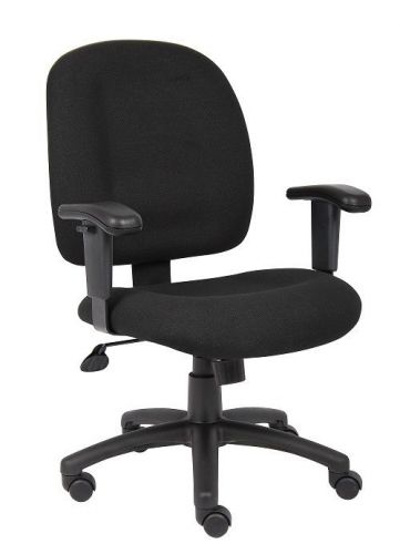 B495 BOSS BLACK FABRIC COMPUTER/OFFICE TASK CHAIR WITH ADJUSTABLE ARMS