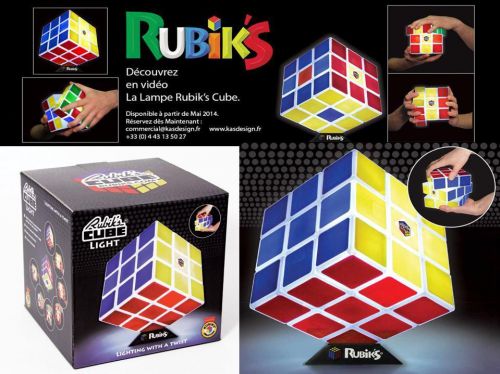 Rubiks Night Light Rotating Desk Lanp Bedside Study Lamp Novelty Christmas Gift