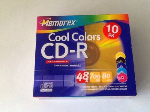Memorex. cool colors. cd-r. 10 pk for sale