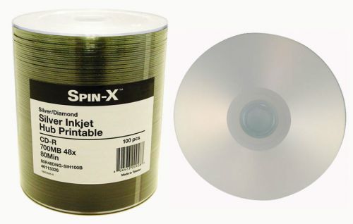 500 prodisc diamond silver inkjet hub printable blank recordable cd media disk for sale