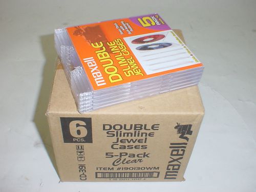 Maxell Double Slimline Jewel CD DVD Cases - 30 PACK CD-391