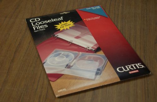 Curtis Loose Leaf Binder CD DVD ZIP DISKS Files 10 Pack, 3-ring binder NEW