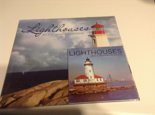 2015 12 Month LIGHTHOUSE Wall Calendar NEW SEALED / Bonus small Calendar