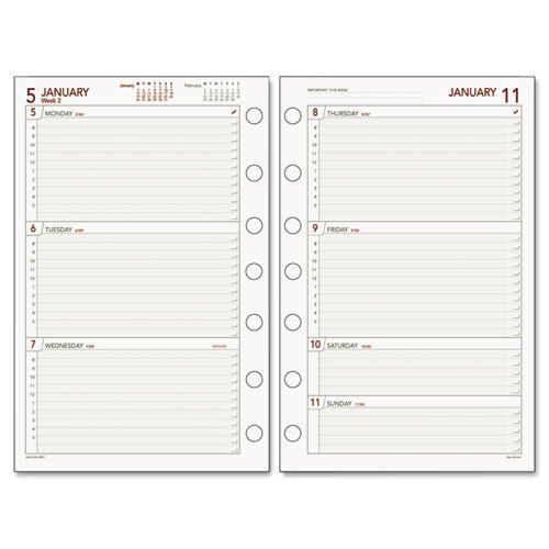 DAYRUNNER 061285Y 2015 CALENDAR WEEKLY PLANNER APPOINTMENT REFILL 5-1/2 x 8-1/2