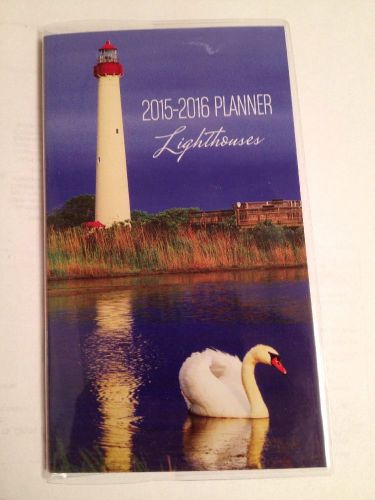 New 2 year 2015-2016 pocket planner calendar 2 yr monthly  organizer-lighthouses for sale