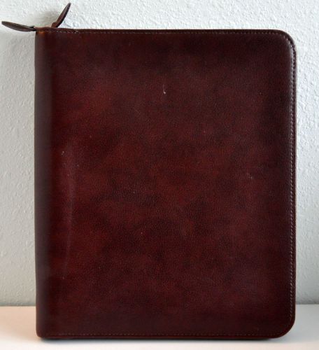 Day Runner Organizer Zipper Binder Reddish Brown 11 x 13 Faux Leather