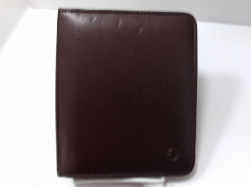 Franklin Covey Compact Maroon 7/8&#034; Rings Simulated Leather Used