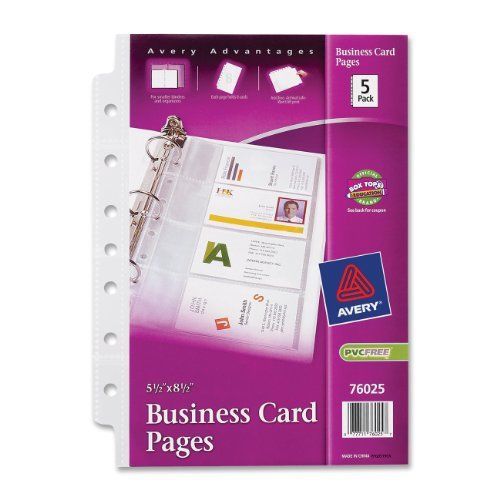 Avery mini business card page - 8 card capacity - 5.50&#034; x 8.50&#034; - (76025) for sale