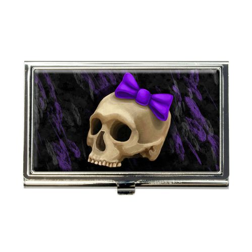 Girlie punk skull business credit card holder case for sale
