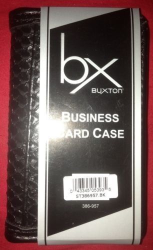 Buxton Business Card Case Black Gator Scale Pattern ***7A3X***