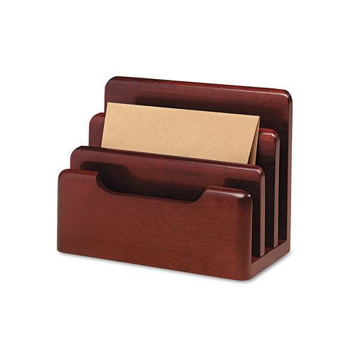Rolodex rol23420 wood tones desktop sorter three sections wood in mahogany for sale
