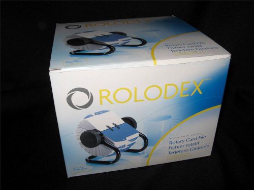 NEW ~ ROLODEX Black Rotary Card File, A-Z Index Tabs + 500 Plain Cards 66704