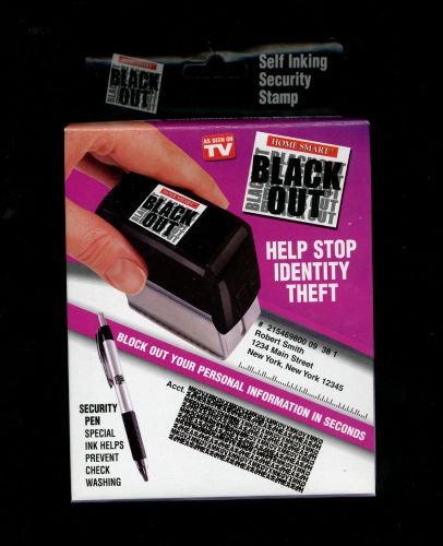 As seen on tv / home smart black out stamp + security pen / stop identity theft for sale