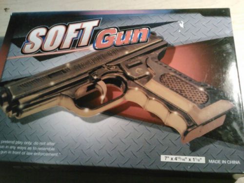 New in Box Air Soft Hand Gun AirSoft Pistol Gold Color TAKES 6mm BBs