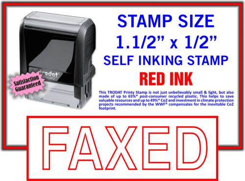 &#034;faxed&#034; self inking rubber stamp in red trodat 9411 stamper for sale