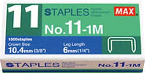 Max Flat Clinch Staples # 11-1m for Stapler HD-11FLK