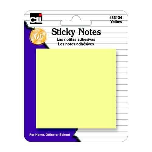 Charles Leonard Sticky Notes 3&#039;&#039; x 3&#039;&#039; Yellow 4 Count