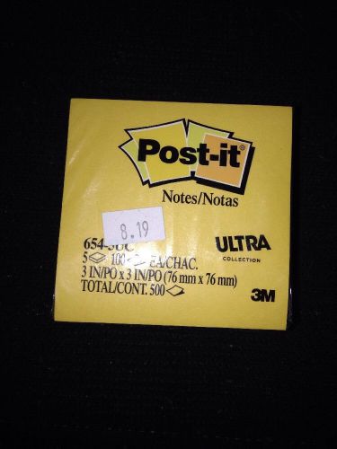 Post-it Notes Ultra Collection 5 Pack 3&#034;x3&#034; 100 Sheets Ea.