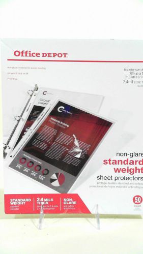 Office depot 50 sheet protectors non-glare standard weight binder chop 38yoz1 for sale