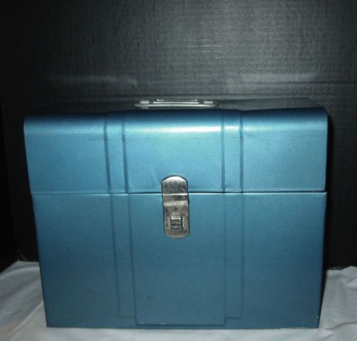 Vintage Climax Hamilton Metal Products Co Blue Metal File Craft Art Storage Box