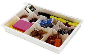 9 Compartment Plastic Everything Organizing Tray with Labels