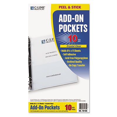 Peel &amp; Stick Add-On Filing Pockets, 5-1/8 x 8-3/4, 10/Pack