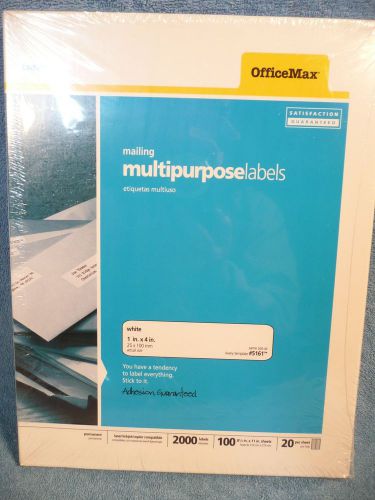 Multipurpose 1x4 LABELS - 2000 IN NEW PACKAGE - OFFICE MAX