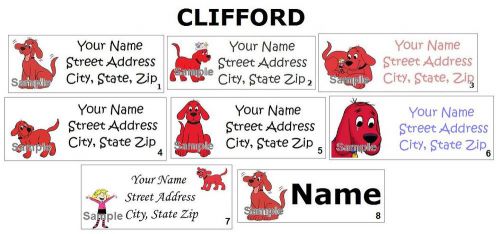 *CUTE * Clifford the Big Red Dog Return Address Labels &amp; Name Stickers