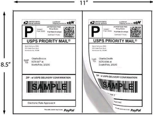Premium Quality Shipping Labels Half Sheet, White 2400 pk #5126