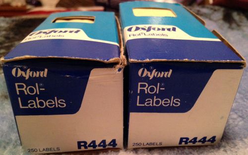 Lot of 2 Boxes of 250 Oxford Rol-Labels #R444 File Folder Tabs Canary