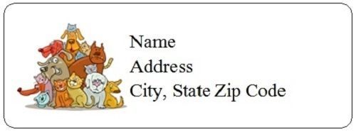 30 Personalized Cute Dog Return Address Labels Gift Favor Tags (dd65)