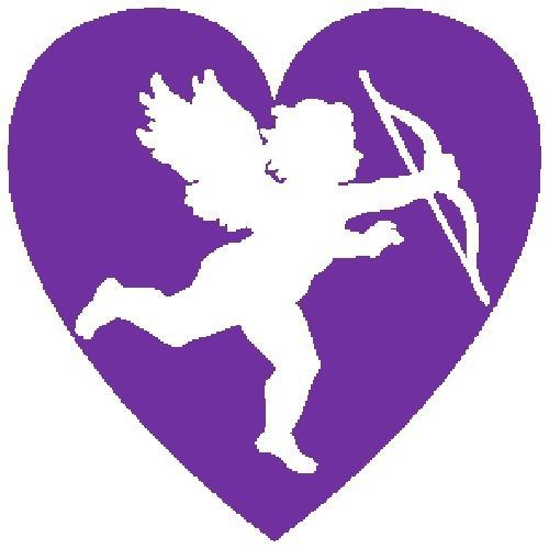 30 Custom Purple Cupid Heart Personalized Address Labels