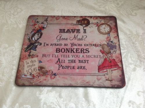 1 Vintage Alice in Wonderland Quote Mouse Mat  Pad /Home/Gift/Decor/