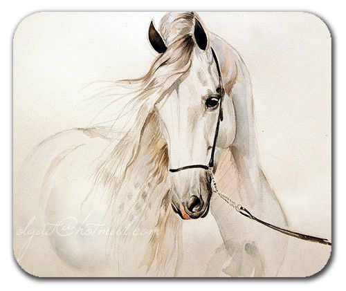 Andalusian Horse White Grey Mousepad Mouse Pad Mat