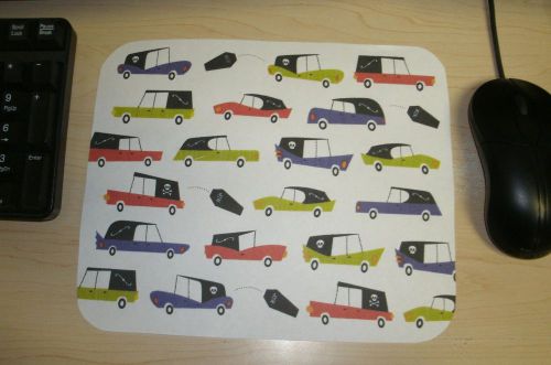 Eerie Alley Hearses Halloween MOUSEPAD coffin gothic funeral
