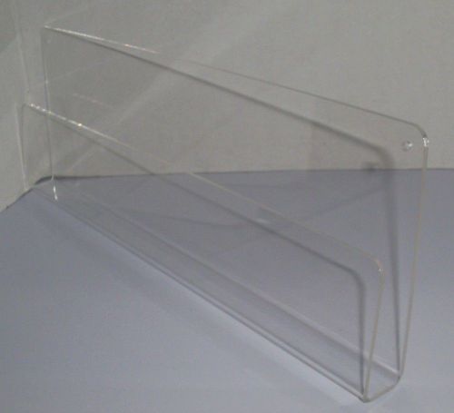 NEW 16 1/2&#034; See Thru Clear Note Pad Book Magazine Wall Office Holder