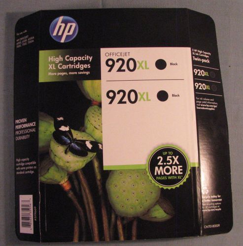 GENUINE HP 2 PACK OF INK CARTRIDGES 920XL BLACK HIGH CAPACITY CN701BN NEW IN BOX