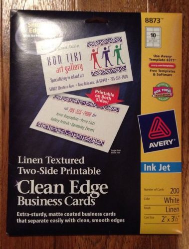 AVERY #8869 Linen Textured Two-Sided Printable Clean Edge 200 Business Cards