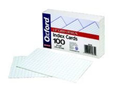 Ampad Oxford Index Cards 3&#039;&#039; x 5&#039;&#039; Grid 100 Count