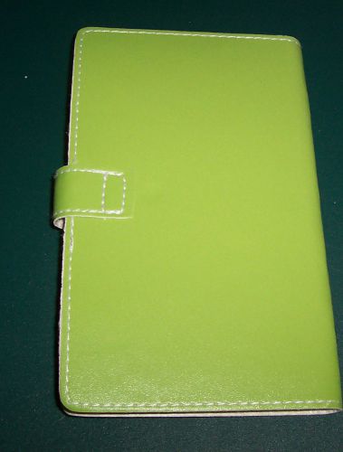 Lime Notebook 80 shts ruled snap closure cloth cover undated planner journal 4x7