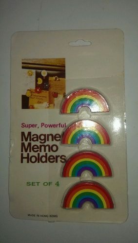 Vintage rainbow Superpowerful Memo Holders Set of 4
